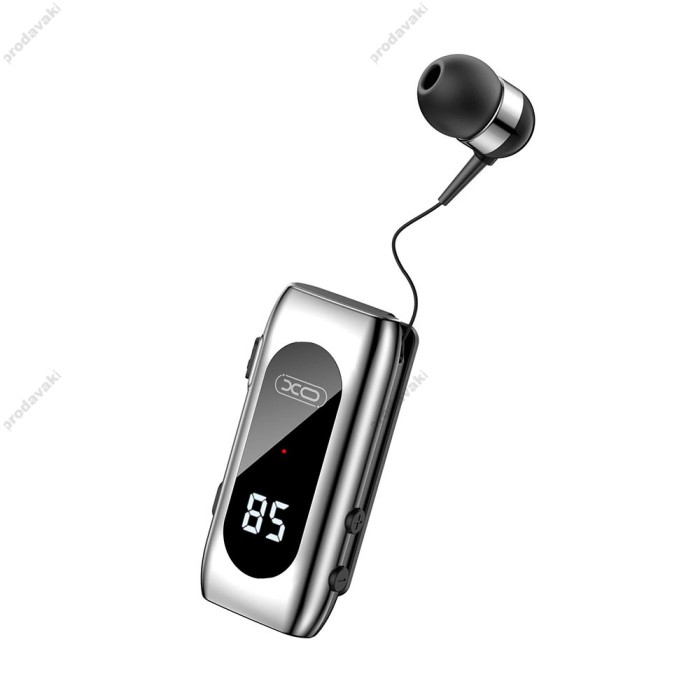 Бездротова Bluetooth гарнітура XO BE37 with digital displey BT 5.2 Black